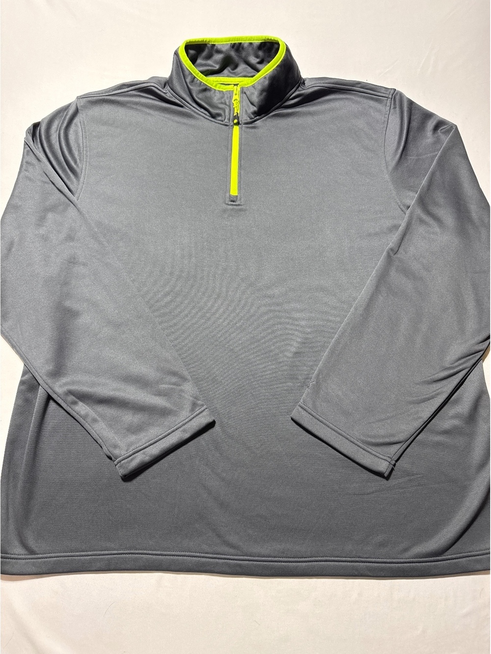 Starter 2XL Gray Quarter-Zip Pullover with Neon Accent - Com